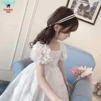 在飛比找蝦皮購物優惠-臺灣出貨[2-9歲]女童洋裝兒童公主裙白色時尚短袖兒童洋裝女