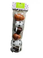 6pc Sports Balls Plastic Easter Egg Shells 2.36in