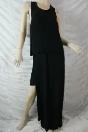 SASS & BIDE black Black Out racer back mini long panel dress size 8 BNWT