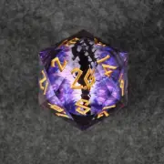 Enchanted Dragon (Black/Gold) Liquid Core 30mm D20 Misty Mountain Gaming Dice