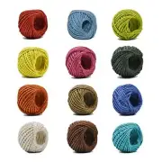 12 Color Jute Twine Natural Jute String 2mm 3 Ply Twine String for Artworks D...