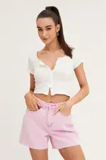 Purple Denim Shorts High Rise Relaxed - Size 14, Women's Relaxed Short