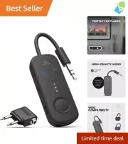 Lightweight Bluetooth Audio Transmitter - Dual Headphone Support for Travelers