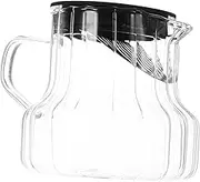 FUNNETOYU Glass Coffee Carafe with Lid Vertical Stripes Pitcher for Brewing Coffee Tea Milk Stylish Easy to Clean Serving Accessory for Home Gatherings