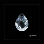 2x Cubic Zirconia Flat Pear Briolette Pendant Beads 12x16mm Clear #64805