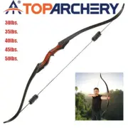 60" Archery Hunting Bow 35-50lbs Takedown Recurve Bow Right Hand Wooden Longbow