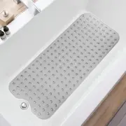 Bathtub Mats for Shower Tub, Extra Long Non-Slip 39 x 16 Inch Bath Clear Grey