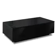 Black High Gloss Coffee Table with Drawers Black