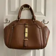 NWT Nine West Texture Takedown Satchel Handbag Brown Nutella