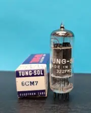 1- Tung-Sol 6CM7 Vacuum Tube Tested NOS/NIB Gray Plates O Getter