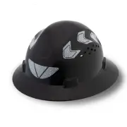 Full Brim Hard Hat Safety Helmet Vented Black, ANSI Z89.1 Approved OSHA Hard ...