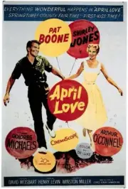 April Love poster Pat Boone Shirley Jones 1957 Old Film Movie Photo