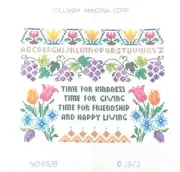 Vtg Lrg Cross Stitch Sampler 12 1/2" X 10 " Finished "Time For Kindness..."