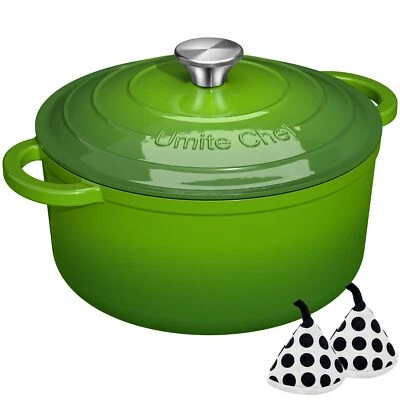 Umite Chef 5QT Enameled Cast Iron Dutch Oven Pot with Lid, Heavy-Duty, Cookware