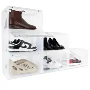 OLLIE XL Shoe Storage Boxes – Foldable and Stackable Shoe Storage Organizer f...