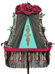 The Vera Victorian Secret Garden Lampshade with Velvet Roses, One of a kind