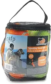 12 Pack Dog Squeaking Tennis Balls - 6.5cm Squeaky Sound Fetch Play Toy