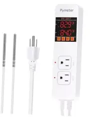 2 in 1 Digital Temperature Controller Dual Outlet Heat Mat Thermostat Reptile