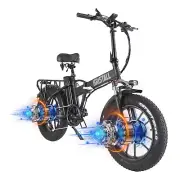 KRISTALL RX20 MAX Electric Bicycle 1500W Dual Motor 18AH 20" Fat Tire eBIKE AU