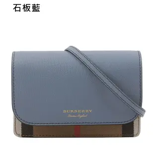 BURBERRY Hampshire 新款格紋帆布拼皮革手拿/斜背包(任選) 80463