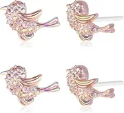 Plastic Earrings, KMEOSCH 2 Pairs Bling Birds Plastic Stud Earrings for Sensitive Ears