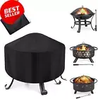 Round Fire Pit Cover 32" Waterproof 420D Heavy Duty for 80-100cm Fire Bowl