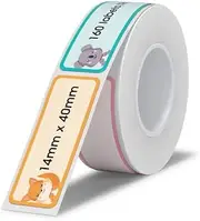 NIIMBOT Labels for D11/D110/D101 Label Maker, Printer Labels 0.55'' x 1.57''(14x40mm), Waterproof, Oil-Proof Sticker Labels, 1 Roll of 155 Name Tag Stickers (Cute Animals)