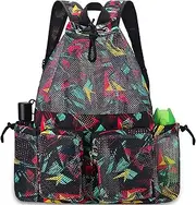 [RHCPFOVR] Drawstring Backpack for Kids - Unicorn Bags for Girls Gym Dance Beach Swim Travel Bag With Two Water Bottle Holder