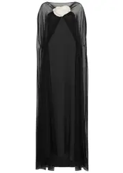 Bernadette Delphine Cape-effect Silk Gown - Black - 40 (UK12 / M) 40 (UK12 / M)