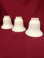 Set of Three (3) New Bell Shaped Frosted Ceiling Fan Light Shades - Never Used