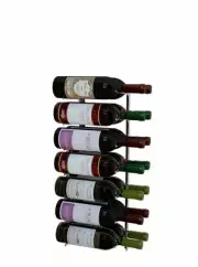 RevueVino wall mounted magnum metal wine rack-Silver-14 Bottles-3 Foot-2 Deep