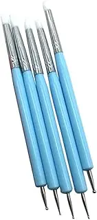 COHEALI 5pcs Silicone Dotting Tools Double Ended Ball Styluses for Polymer Clay Sculpting Nail Art and Cake Decoration Versatile Art Pens with Tips Blue