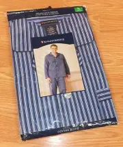 Genuine KnightsBridge Men's Size Small Blue Striped Broadcloth Pajamas **NEW**