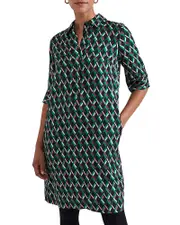 Hobbs London Marciella Button Front Shift Dress