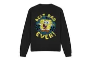 SpongeBob SquarePants Unisex Adult Best Dad Ever Fathers Day Sweatshirt (Black) - UTTV12950