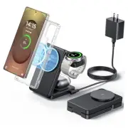3 in 1 Magnetic Foldable Wireless Charger for Samsung, Fast Mag-Safe Charging
