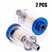 2X Auto Car 1/4" Spray Paint Gun Mini In Line Air Filter Moisture Water Traps OZ