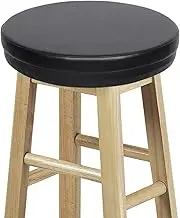 Shinnwa Bar Stool Cushion Round Foam Padded Seat Cushions Waterproof Leather Bar Stool Covers with Elastic and Non Slip Bottom 12 Inch Black