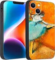 Compatible with iPhone 14 Case Cute Art Silicone Case with Design Art Girls Flexible with Screen Protector (Dancers at The Barre by Edgar Degas)