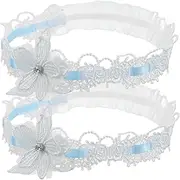 [GALPADA] 1 Pair Bride Lace Leg Belt Wedding Garters for Women Elastic Leg Band Bridal Costume Accessories Stretchy Garters for Party