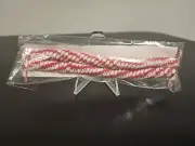 VINTAGE MAGIC SHOE LACES Red White Silver NO-TIE COILED NEW PACKAGE Christmas