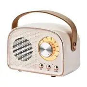 Retro Bluetooth Speakers, Wireless Vintage Speaker, Outdoors Wireless Portable Bluetooth Speaker Supports TF Card AUX for Home (White)