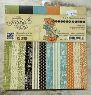 Graphic 45 "ARTISAN STYLE* 6X6 PATTERNS & SOLIDS 36 Sheets Paper Pad NEW