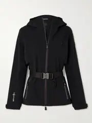 [Moncler Grenoble] Moncler Grenoble - Fex Hooded Belted Stretch-shell Jacket - Black - 0 0 Black