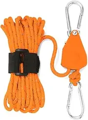 Camping Thicken Pulley Rope Adjustable Tent Canopy Rope Lifting Pulley Hook Tent Canopy Fixing Pulley Rope Black S