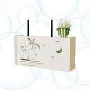 Router Rack Wall Mounted Router Shelf White Storage Box Wall Shelf for Cable Box WiFi Hub Wall Shelf,E40x9.5x20cm