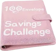HOMSFOU Savings Cash Book Organizer Money Challenge Binder with Envelopes for Budgeting Compact and Design for Home and Office Day Savings Challenge Gradient