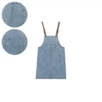 在飛比找momo購物網優惠-【TATA KIDS】童裝 微刷破牛仔背帶洋裝(110-S)