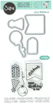 Happy Birthday to You Sizzix Stamp and Framelits Die Set by Lori Whitlock NEW!