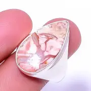 Rosetta Jasper Gemstone 925 Sterling Silver Handmade Solitaire Ring s.9.5 T81 A1
